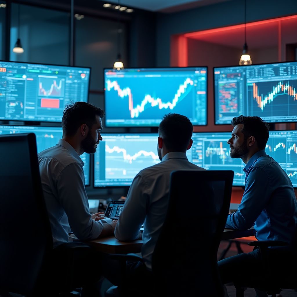 Sesión de análisis de mercado con herramientas digitales